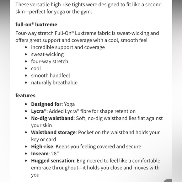 LULULEMON Red Manifesto Wunder Under High Rise Tight 28” Full On Luxtreme size 6 - Picture 6 of 13